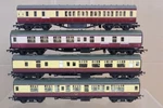 Triang Hornby Mainline Rake Of 4 Br Crimson Cream MK1 Coach Oj. Fixed Price $56.30.