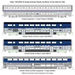 Kato 1069002 Scale Amtrak Pacific Surfliner 4 Car Add-on Set 106-9002. Fixed Price $164.95.