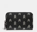 Nwt Coach Accordion Card Case Wallet With Line Arrow Print Black 69491 Retail. Fixed Price $82.20.