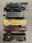 + Mth Railking Pennsylvania #8014 Steam Locomotive & Tender 3 Car Freight Set. Fixed Price $265.50.