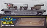 Weaver Scale 50' Flat Car Dodx U Army With 3 Military Vehicles Rail Nos. Fixed Price $85.00.