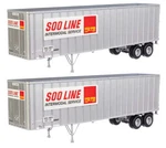 Walthers Scenemaster Ho Flexi-van 40' Trailer 2-PACK Assembled Soo Line 949-2613. Fixed Price $39.98.