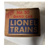 Lionel No. 50 Gang Car Gauge Track Maintenance Operating Light 3-RAIL. Fixed Price $40.00.