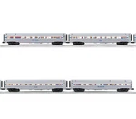 Lionel 2527160 Amtrak 18" Aluminum Passenger Cars, 4 Pack, Phase I, Gauge Nib. Fixed Price $1129.99.