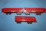 Lionel Pre-war Gauge #1673, #1674 & #1675: Coach, Pullman Observation Cars. Fixed Price $107.96.