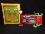 O-gauge Mth Rail King Street Lamps & Clock : Lionel Banjo Signal 6-2140. Fixed Price $55.00.