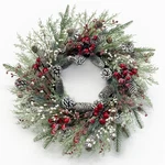 Christmas For Front Door, 24 Inch Winter Wreaths With Natural Pine Con.... Fixed Price $54.45.