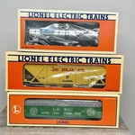 Lionel Gauge Car Set 6-19601 Tank 6-19930 Hopper 6-19966 Gondola Boxed. Fixed Price $49.99.
