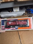 Lionel 6-81202 Santa Fe Tanker Original Display Box, O-scale. Fixed Price $53.99.