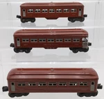Lionel Vintage Gauge Red Tinplate Passenger Cars #2442,2442,2443. Fixed Price $81.99.