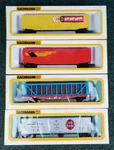 Lot Of 4 Nos Vintage Bachmann Ho Box Cars Swift Dy-no-mite Flying Eagle A.t.s.f.. Fixed Price $15.99.