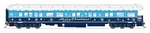 Broadway Limited Imports 9725 Blue & White Holiday Business Car, Scale. Fixed Price $107.79.