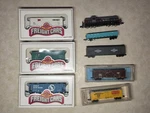 Bachmann, Atlas, And Life-like Scale Model Freight 7 Car Lot With Engine. Fixed Price $71.00.