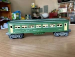 Lionel 2440 Vintage Lines Illuminated Green Tinplate Pullman Car. Fixed Price $109.00.