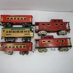 American Flyer Vintage Gauge Tin Lot Of 5 Pullman, 2 Observation & Caboose. Fixed Price $125.00.