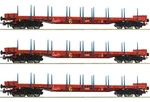 Roco 6600219 Ho Scale Three Trolley Cart Set With Rcw Racks. Fixed Price $168.45.