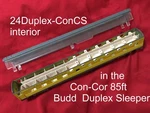 Interior Kit For The Con-cor 85FT Budd Style 24 Duplex Sleeper W/ Sleeping Pass.. Fixed Price $34.95.