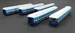 Broadway Ltd 9717 Holiday-themed Heavyweight 5-CAR Passenger Set Blue &white. Fixed Price $399.99.