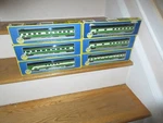 Vintage Ho Scale Ahm Rivarossi Burlington Northern 6 Car/coach Set 1930. Fixed Price $99.99.