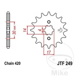 2213-13T P-420 14/17MM Large Gear Transmission Sprocket Compatible. Fixed Price $22.81.