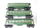 Lionel 6440, 6441 Pullmans Tutone Green Early Postwar Gauge X8247. Fixed Price $129.00.