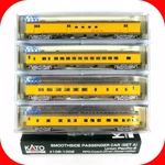 Scale **union Pacific** Smoothside Passenger Car 4-PACK Set -- Kato 106-1002. Fixed Price $199.95.