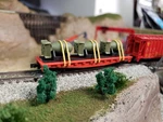 N-scale 1:160, Nuclear Transport Model Car Kit With Micro-trains Trucks. Fixed Price $26.99.