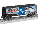 Lionel 2138040 Amtrak 50TH Anniversary Box Car Gauge Nib. Fixed Price $84.95.