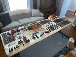 Vtg. Ho Scale Train Lot Engines, 12 Freight Cars, Tracks, Transformers, More. Fixed Price $185.00.