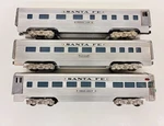 Amt American Model Toys Gauge Santa Fe Passenger Car Set Of 3. Fixed Price $175.00.