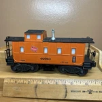 Repainted 1947 Postwar Lionel 2357 Smokestack Caboose, C-40-1, Built ?-47. Fixed Price $35.99.