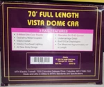 Mth 20-6718 Alaska Streamline Full Vista Dome Passenger Car, Mint, Un-run. Fixed Price $125.00.