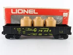 Lionel 6-9144 Denver Rio Grande D&rgw Black Gondola Train Car W/ Canisters. Fixed Price $15.00.