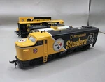 Danbury Mint Pittsburgh Steelers Express Ho Scale Electric Diesel Train Set. Fixed Price $199.95.