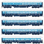 Broadway Limited 9717 Holiday-theme Heavyweight 5-CAR Passenger Set Bluewhite. Fixed Price $428.99.