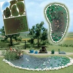 Busch 1210 Ho Scale Complete Set For Garden Pond With Accessories. Fixed Price $18.90.
