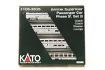 Kato Scale #106-3505 Amtrak Superliner Passenger Car Phase , Set B 4. Fixed Price $199.99.
