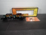 Mth Gauge Auto Transport Flatcar W/ Ertl '40 Woody Wagons 30-7662. Fixed Price $45.00.