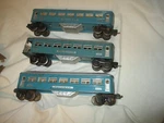 Vintage Lionel O/O27 Pullman Set Of Passanger Cars #1630, #1631,1630. Fixed Price $110.00.