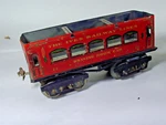 Ives Original Vintage Gauge Prewar #72 Drawing Room Car, Missing Roof. Fixed Price $25.00.