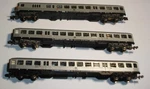 3X Fleischmann Express Pass. Cars Silberling ( 8120 Control, 2X 8122) W/boxes. Fixed Price $94.95.