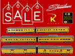 Line K4690 Series Union Pacific 6-UNIT Aluminum Pass Car Set C8 Was $990.00!. Fixed Price $696.00.