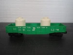 Lionel Gauge Burlington Northern Gondola W/ 2 Canisters 6-9141. Fixed Price $15.00.