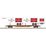 Atlas Trainman Old Milwaukee Beer Piggyback 2 Trailers 50' Flat Car 57514. Fixed Price $34.95.