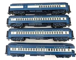 Mth Rail King Jersey Central Blue Comet 70 Madison 4-CAR Passenger Set. Fixed Price $295.00.