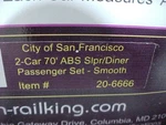 Mth 20-6666 Gauge 2-70' Sleeper/diner Passenger Car City Of San Francisco ( B. Fixed Price $200.00.