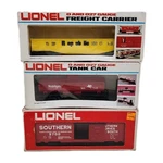 Lot Of Lionel Gauge Freight Cars & Original Boxes 6-9700, 6-9055, 6-9039 027. Fixed Price $44.95.