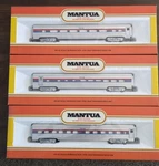 Mantua Ho Amtrak Coach, Diner & Room Cars, Aluminum Exterior W/dual Lights. Fixed Price $99.00.