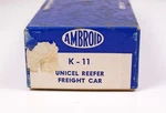 Ambroid Ho Scale Unicel Reefer Freight Car Kit K-11, Wood, Collectable Nos. Fixed Price $27.20.