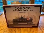 K-line K-639104 Conoco Riveted Tank Car Bank W/display Track O-gauge W/box. Fixed Price $32.00.